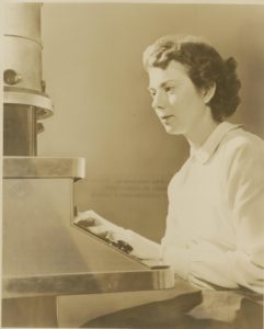 In celebration of Women’s History Month, the Department of Energy is honoring some of the nation's best and brightest women in the science, technology, engineering and math (STEM) community. In this 1949 photo, U.S. Geological Survey mineralogist Elaine Zworykin is shown with an electron microscope, a piece of technology developed by her father, Vladimir Zworykin. Elaine had been assigned to RCA laboratories to teach researchers how to use the microscope. | Photo courtesy of Smithsonian Institution Archives, Acc. 90-105 - Science Service, Records, 1920s-1970s. By ENERGY.GOV [Public domain], via Wikimedia Commons